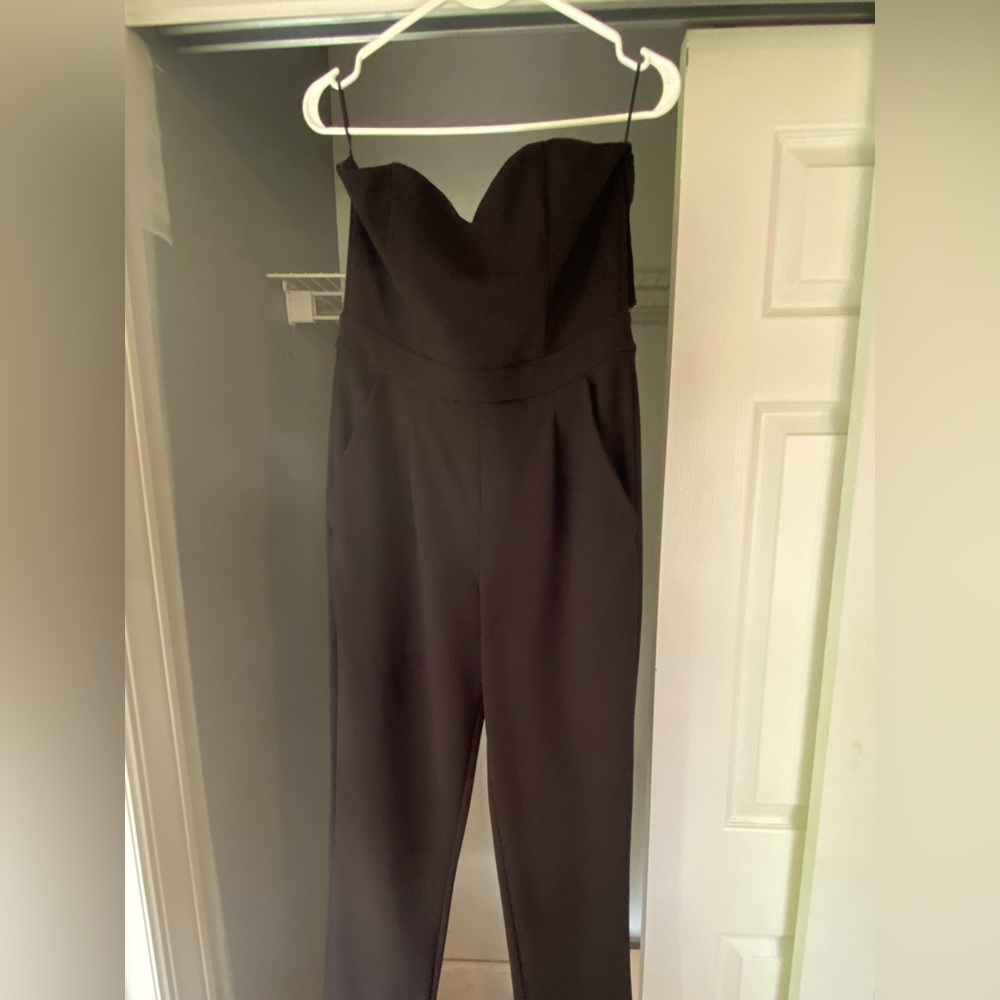 Womens Express black sleeveless jumpsuit.